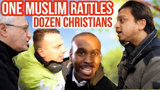 One Muslim Rattles dozen Christians Mansur Vs Christians  Speakers Corner [upl. by Poucher712]