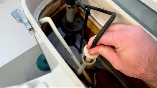 How to Fix a Leaking Toilet  Mansfield Tower Style Flush Valve  Under 2 Quick Fix [upl. by Eiddal646]