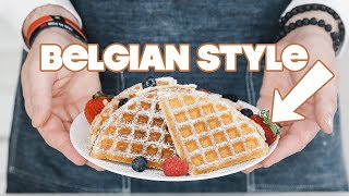 Homemade Belgian Waffles Recipe Brussels Style [upl. by Aneri]