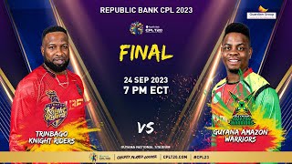 LIVE  Final  Trinbago Knight Riders vs Guyana Amazon Warriors  CPL 2023 [upl. by Lleda]