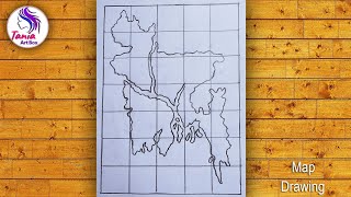 How to draw a Bangladesh Map in 3 minutes  ৩ মিনিটে বাংলাদেশের মানচিত্র আঁকা  Manchitro drawing [upl. by Tymothy]