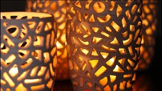 Making Carved Luminaries out of Clay These things are AWESOME [upl. by Linoel178]