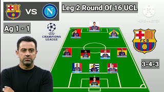 Barcelona vs Napoli  Barcelona 343 With Felix Leg 2 Round Of 16 UEFA Champions League 20232024 [upl. by Ahseirej]