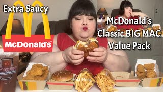 Classic McDonald’s Big Mac Value Pack ASMR Mukbang Eating Show [upl. by Croom246]