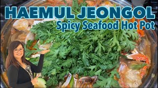 HAEMUL JEONGOL Spicy Seafood Hot Pot [upl. by Aihseuqram]