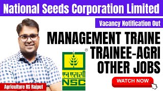 Gov Jobs  Management Trainee amp Trainee Agriculture  National Seeds Corporation Limited 2024 [upl. by Hsirrap]