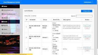 Event Management System in PHP MySQL with Source Code [upl. by Revert]