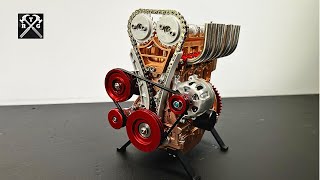 4Cylinders Engine Build  Working Model [upl. by Qifahs]