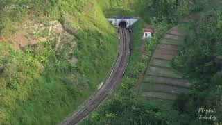 NGETRIP KERETA MELAJU BANDUNG BARAT STASIUN MASWATI  DRONE VIEW MASWATI VIA TEROWONGAN SASAK SAAT [upl. by Hyacinthia]