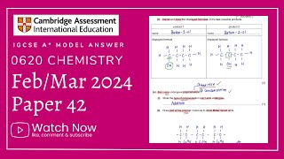 IGCSE Chemistry Paper 42  FebMarch 2024  062042FM24 FULLY SOLVED [upl. by Notnerb]