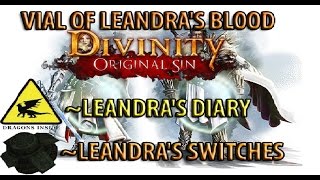 Divinity Original Sin  Leandras Switches  Vial of Leandras Blood  Leandras Diary [upl. by Enelec]