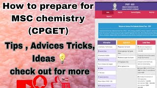 How to prepare for MSC Chemistry CPGET entrance exam tips advices amp tricks cpget2023 cpget [upl. by Grenville57]