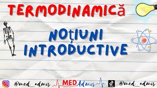 Noțiuni introductive  Termodinamică  ADMITERE MEDICINA amp BAC [upl. by Maida887]