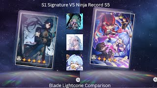 HSR Blade E1 Signature vs Ninja Record S5 Lightcone Comparison [upl. by Hake]