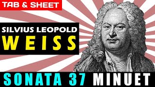 TABSheet Sonata 37 Dresden Suite 9 Minuet III by Silvius Leopold Wesis PDF  Guitar Pro  MIDI [upl. by Ydniahs]