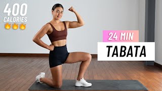 24 MIN TABATA HIIT Workout  Max Fat Burn Full Body No Equipment [upl. by Bac]