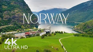 Horizon View in NORWAY  Amazing Nature of Aurlandsfjord with Relaxing Music  4k Video HD Ultra [upl. by Amalbergas]