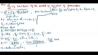 Method of Variation of parameters [upl. by Hennessey]