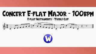 Concert Eflat Major Scale Alto Saxophone or Baritone Saxophone  70120bpm [upl. by Reivaj]