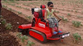 World first seating type track weeder Priya power weeder [upl. by Tadio563]