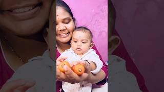 Aaru ki 1st time carrot 🥕 pure తిన్పిస్తున్నాను  7months baby food Carrot pure  Lillyliavlogs [upl. by Eedyah736]