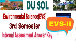 DU Sol EVSII Environmental Science answer key semester 3  du sol internal assessment answer key [upl. by Eidok]