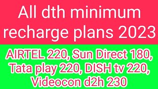 all dth minimum recharge plans 2023 [upl. by Hametaf]