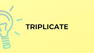 What is the meaning of the word TRIPLICATE [upl. by Mchugh]