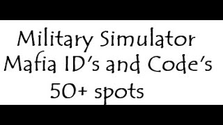 FILLED Military Simulator Roblox  Mafia IDs and Codes join [upl. by Hakaber]