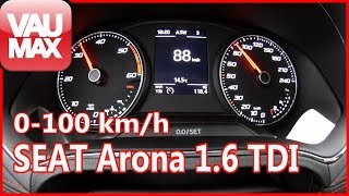 Beschleunigung 0100 kmh 2018er SEAT Arona 16 TDI 115 PS Tachovideo Acceleration 060mph [upl. by Buck]