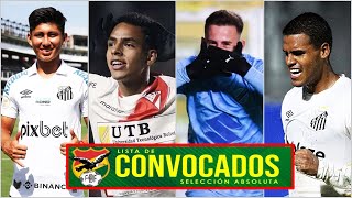 LISTA DE CONVOCADOS SELECCIÓN BOLIVIANA  PARA LOS PARTIDOS ANTE VENEZUELA Y CHILE [upl. by Carmon]