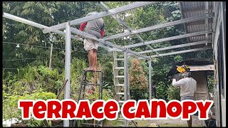 DIY terrace canopy steel trusses [upl. by Shuman]