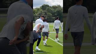 😂 Richarlison in Forster headlock in Odobert 1st Training Session at Spurs  Tottenham Hotspur COYS [upl. by Rovit]