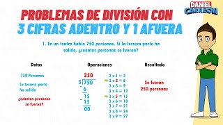 PROBLEMAS DE DIVISIÓN CON 3 CIFRAS ADENTRO Y 1 AFUERA Super facil  Para principiantes [upl. by Akierdna]