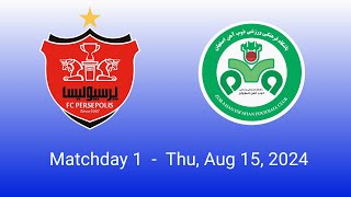 Persepolis VS Zob Ahan highlights  Persian Gulf Pro League 2425 week 1 [upl. by Ahsennek289]