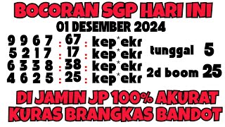 PREDIKSI SGP HARI INI 01 DESEMBER 2024  BOCORAN TOGEL SGP  RUMUS EKOR JITU SGP HARI INI [upl. by Ahsitram]