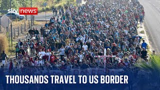 United States 8000 migrants travel to southern border as election looms [upl. by Sommers]