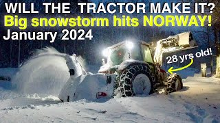 Tractor Snow Blower Big Snowstorm hits Norway 2024 [upl. by Nitsed800]