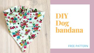 DIY How to sew dog bandana with scrunchie back Free pattern included [upl. by Akvir]