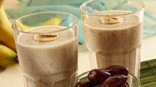 Banana Date and Nut Smoothie  Easy 3 step recipe [upl. by Nosliw]