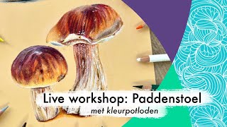 Live workshop Paddenstoel met kleurpotloden [upl. by Nibot]