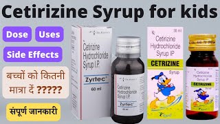 Cetirizine syrup uses in hindi  Dose of cetirizine syrup  Cetirizine syrup for allergic reactions [upl. by Ahsened]