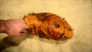 Wilson A2403 Catchers Mitt Glove Relace  Before and After Glove Repair [upl. by Econah]