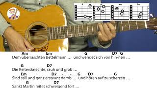 Da draußen weht der Wind so kalt Martinslied mit Akkorden amp Text für Gitarre [upl. by Gibson]