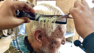 Homeless Old Man 1 years Old Amazing Hair Transformation with Scissors No talking [upl. by Voss]