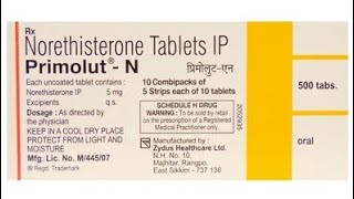 Primolut N Tablet Use Dose Side Effects and Price in Hindi  Norethisterone [upl. by Fabiola]