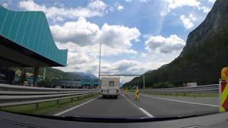 Karawankentunnel Border Crossing from Austria to Slovenia [upl. by Ecneralc]