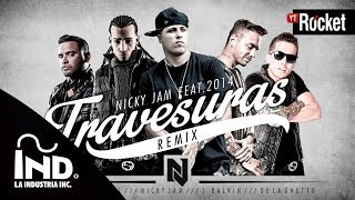 Travesuras Remix  Nicky Jam Ft De La Ghetto J balvin Zion y Arcangel  Video Lyric [upl. by Laurent971]