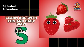 S for Strawberry  ABC Alphabet  Letter S  Learn S Words In Fun Way  Kids Learning Mania learn [upl. by Hctim]