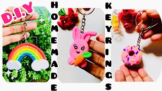 Homemade keyring  Easy Nd amazing  🌈🐰🍩subscribe [upl. by Emylee]